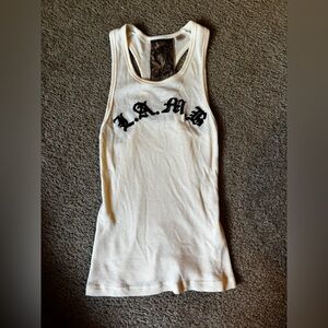 L.A.M.B. Cream Ribbed Tank - small